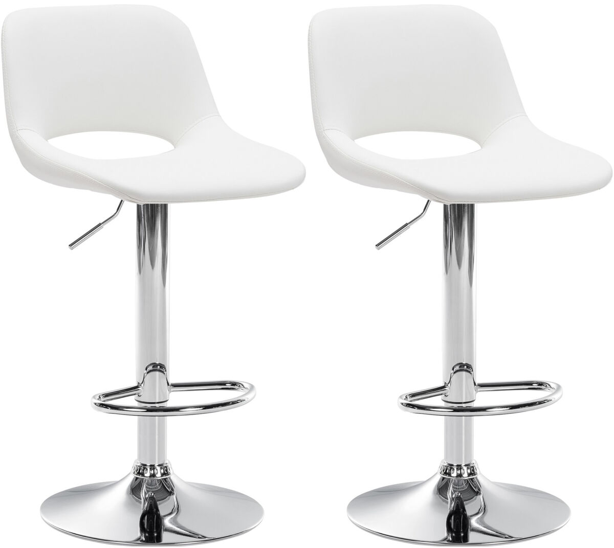 Set de 2 taburetes de bar camden en polipiel simil cuero blanco 46x42x86 cm