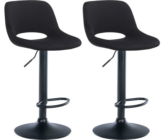 Set de 2 taburetes de bar camden en terciopelo negro 46x42x86 cm