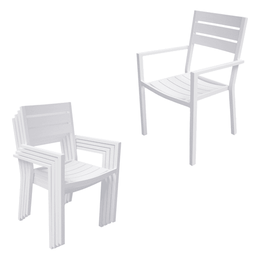 Conjunto de jardín VENEZIA extensible 90-180 de 8 plazas - aluminio blanco