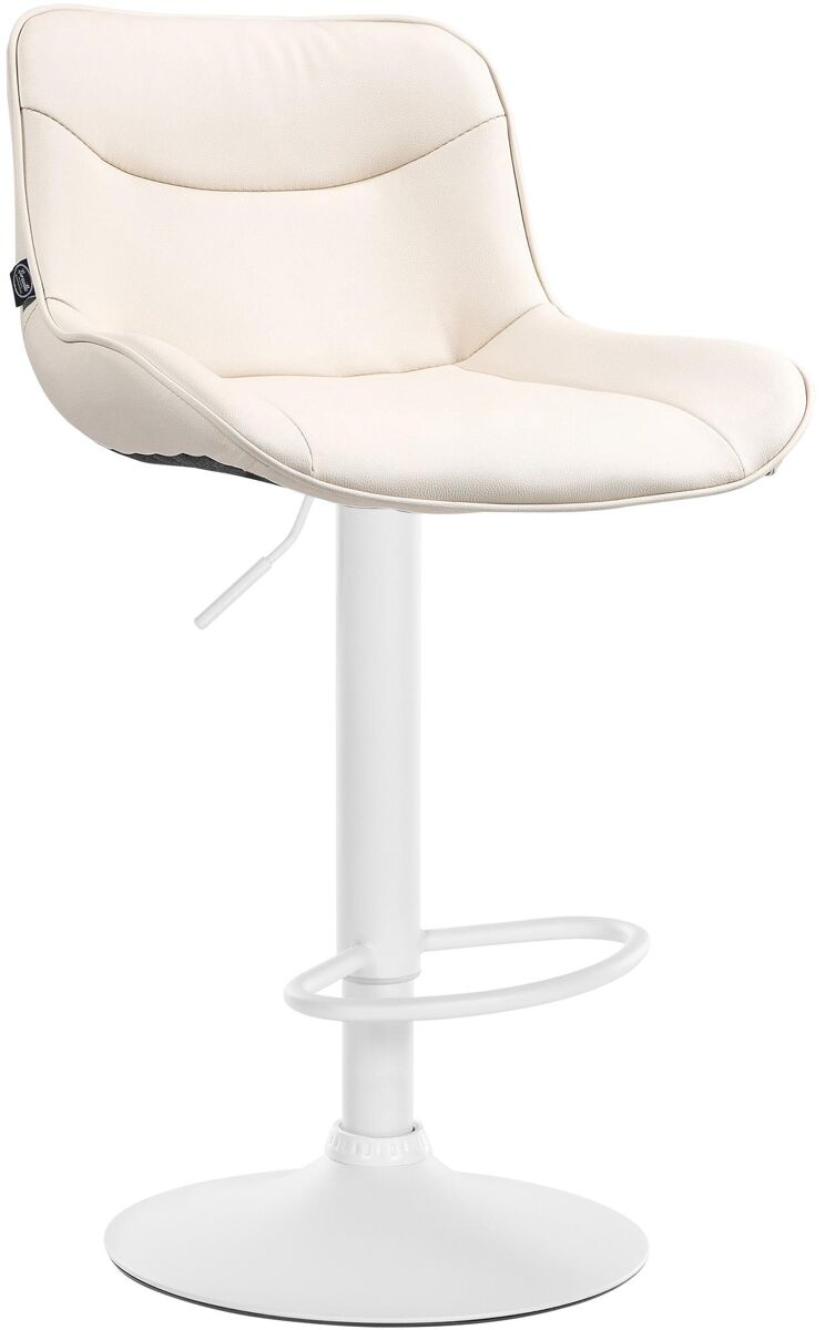 Taburete de bar vonore en polipiel simil cuero (pvc) crema 51x49x85 cm