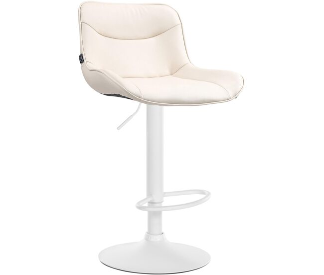 Taburete de bar vonore en polipiel simil cuero (pvc) crema 51x49x85 cm
