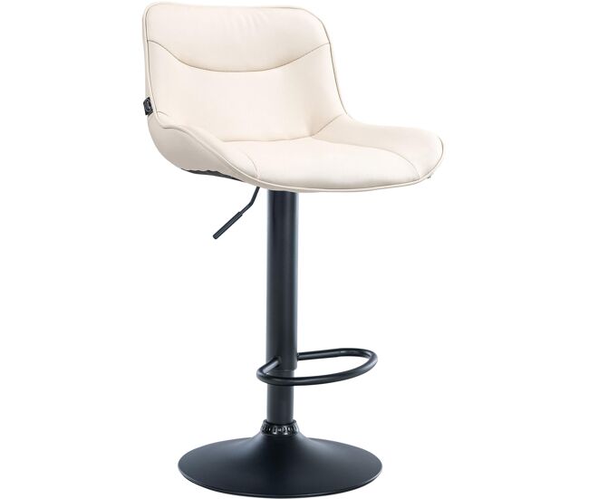 Taburete de bar vonore en polipiel simil cuero (pvc) crema 51x49x85 cm