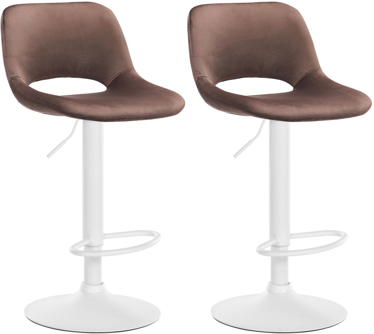 Set de 2 taburetes de bar camden en terciopelo marrón 46x42x86 cm