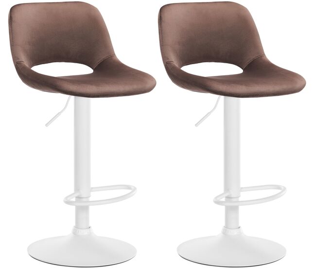 Set de 2 taburetes de bar camden en terciopelo marrón 46x42x86 cm