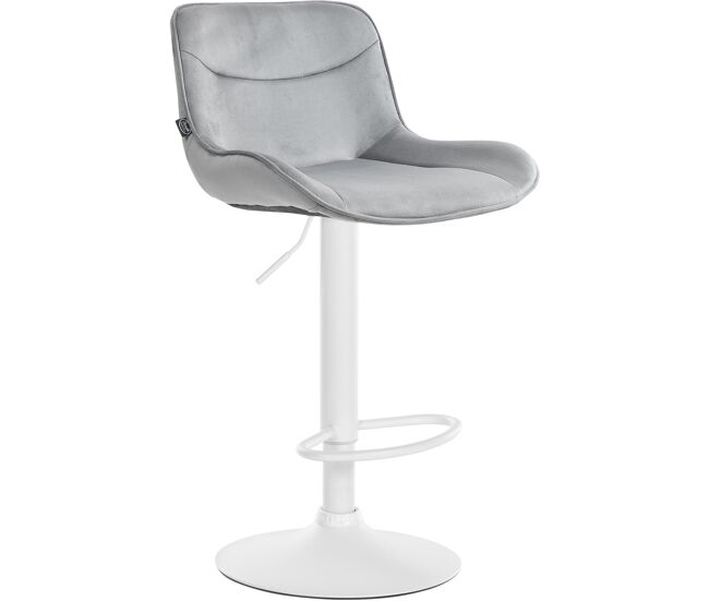 Taburete de bar vonore en terciopelo gris 51x49x85 cm
