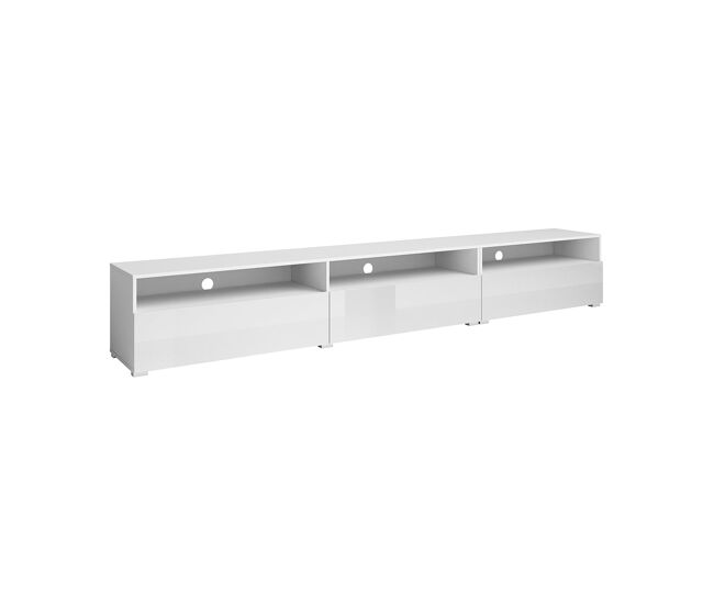 Mueble TV de suelo o pared 1 cajón 270 cm Sloan Blanco
