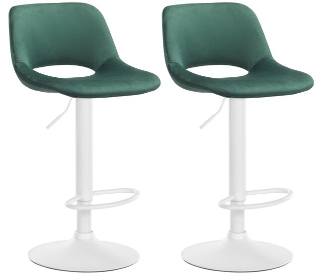 Set de 2 taburetes de bar camden en terciopelo verde 46x42x86 cm