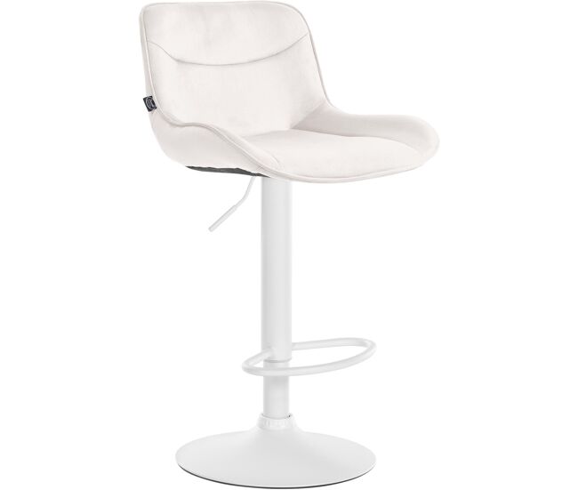 Taburete de bar vonore en terciopelo crema 51x49x85 cm