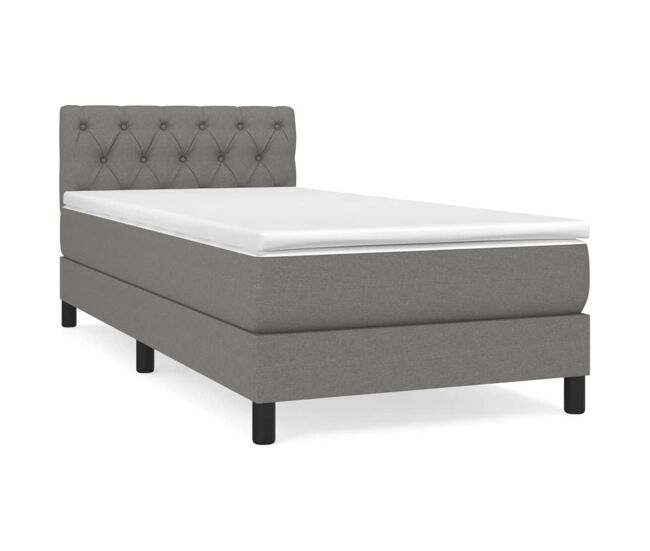 Cama box spring con colchón tela - Diseño de botones 80x200