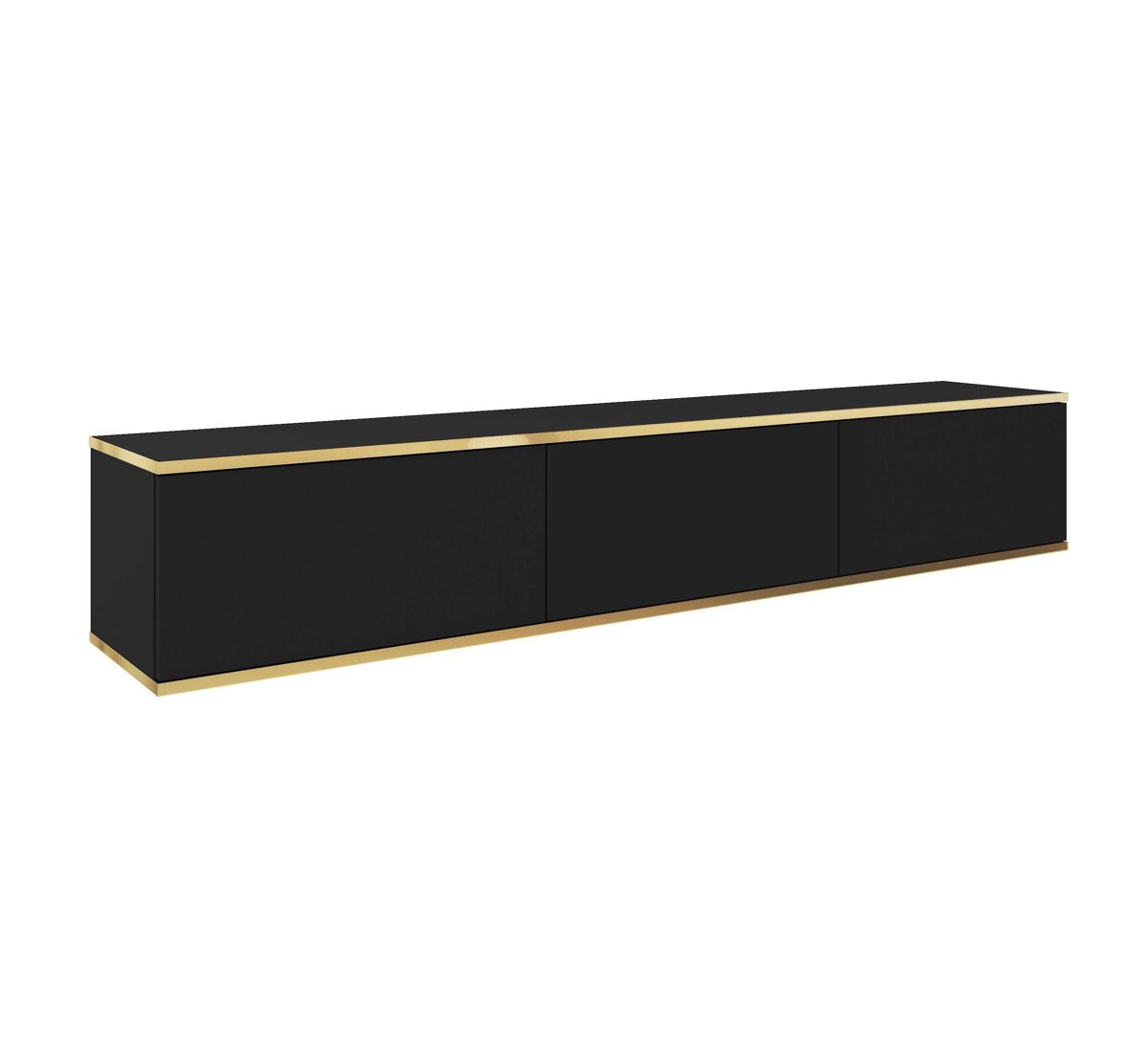 el soporte de tv oro tiene un estilo moderno mide 30x175x32 cm e incluye 3 estantes y 3 puertas