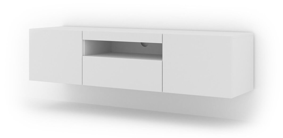 el soporte de tv aura un estilo moderno mide 42x1560x37 cm e incluye 4 estantes y 3 puertas