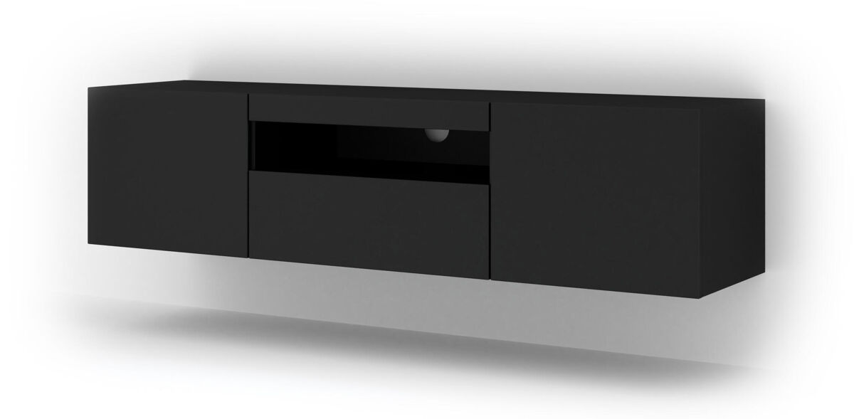 el soporte de tv aura un estilo moderno mide 42x1560x37 cm e incluye 4 estantes y 3 puertas