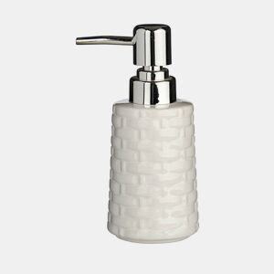 Dispensador de Sabão Cerâmica Prateado Branco 6 Unidades (150 ml)