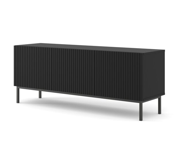 El soporte de tv ravenna b tiene un estilo moderno. mide 58x150x42 cm e incluye 3 estantes y 3 puertas.