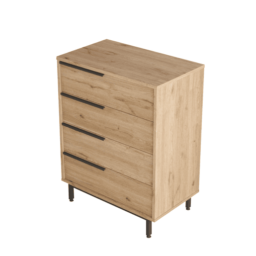 Cómoda OCEAN, num estilo moderno, mede 95x75x45 cm e tem 4 gavetas