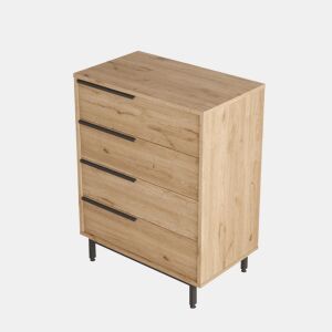 Cómoda OCEAN, num estilo moderno, mede 95x75x45 cm e tem 4 gavetas