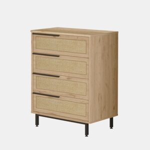Cómoda OCEAN, num estilo moderno, mede 95x75x45 cm e tem 4 gavetas
