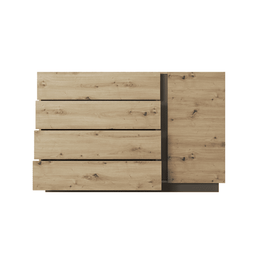 ARCADE cómoda com um estilo moderno, medindo 91x139x40 cm