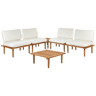 Conjunto de jardim com mesa 4 lugares FRASCATI Madeira de Acácia certificada Branco creme