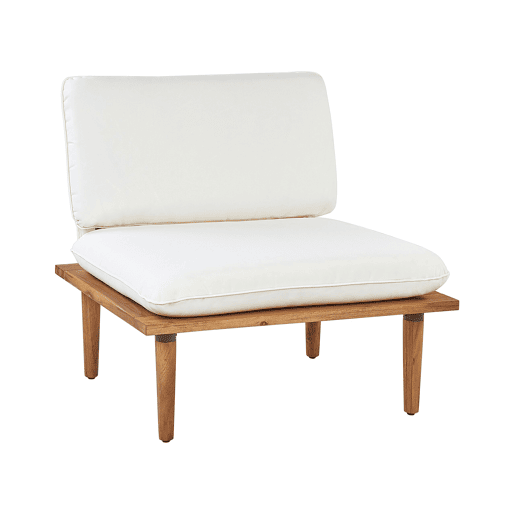 Conjunto de jardim com mesa 4 lugares FRASCATI Madeira de Acácia certificada Branco creme