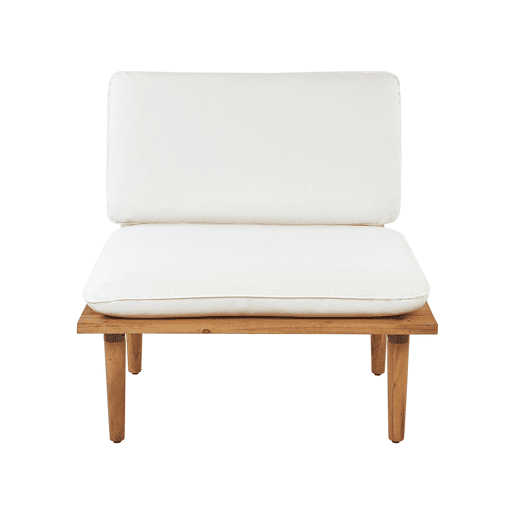 Conjunto de jardim com mesa 4 lugares FRASCATI Madeira de Acácia certificada Branco creme