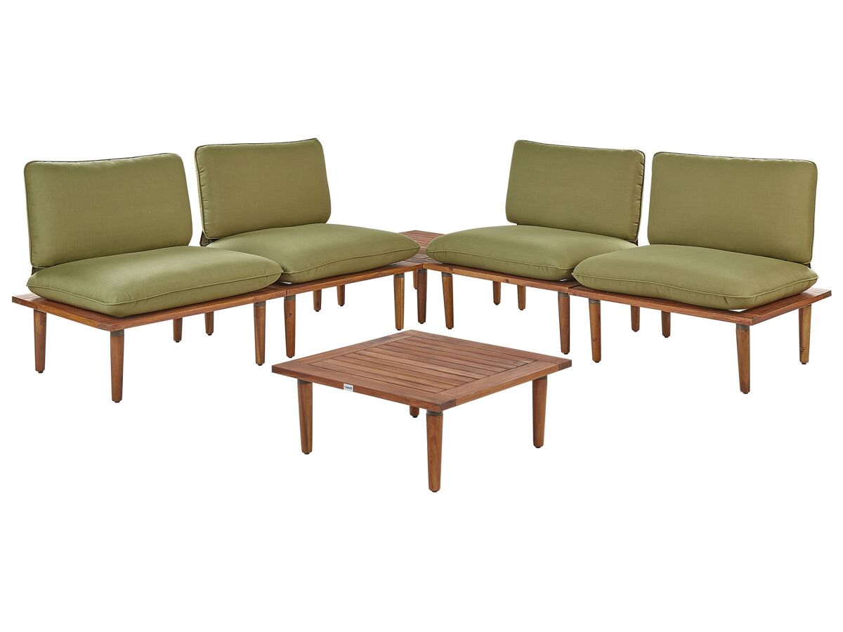 Beliani Conjunto de jardín Madera con certificado FSC® FRASCATI Verde