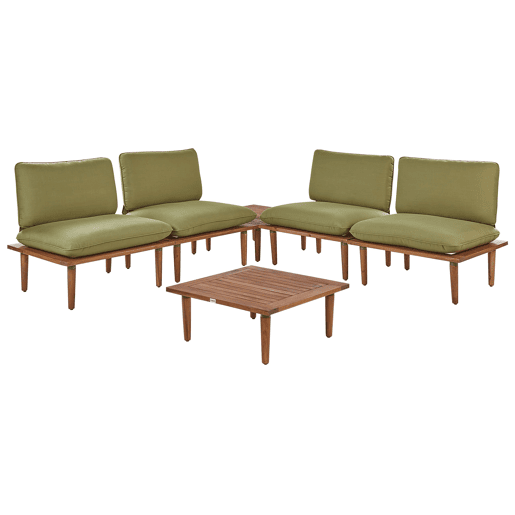 Conjunto de jardim com mesa 4 lugares FRASCATI Madeira de Acácia certificada Verde-oliva