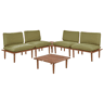 Conjunto de jardim com mesa 4 lugares FRASCATI Madeira de Acácia certificada Verde-oliva