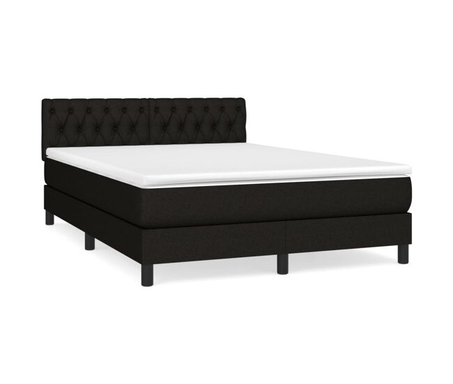 Cama box spring con colchón tela - Diseño de botones 140x190