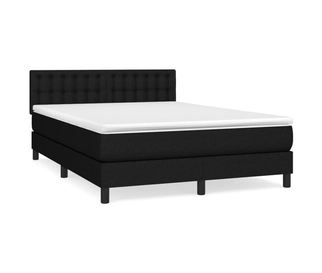 Cama box spring con colchón tela - Botones 140x200