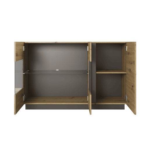 ARCADE cómoda com um estilo moderno, medindo 91x139x40 cm