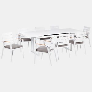 Conjunto refeição jardim 8 lugares em alumínio cinzento 180240 cm VALCANETTOTAVIANO