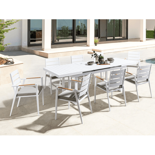 Conjunto refeição jardim 8 lugares em alumínio cinzento 180240 cm VALCANETTOTAVIANO