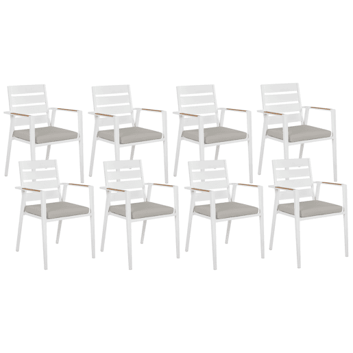 Conjunto refeição jardim 8 lugares em alumínio cinzento 180240 cm VALCANETTOTAVIANO