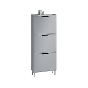 SoBuy FSR151-H-HG Sapateira estreita com 3 abas Cinzento