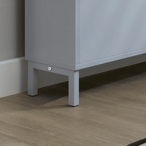 SoBuy FSR151-H-HG Sapateira estreita com 3 abas Cinzento