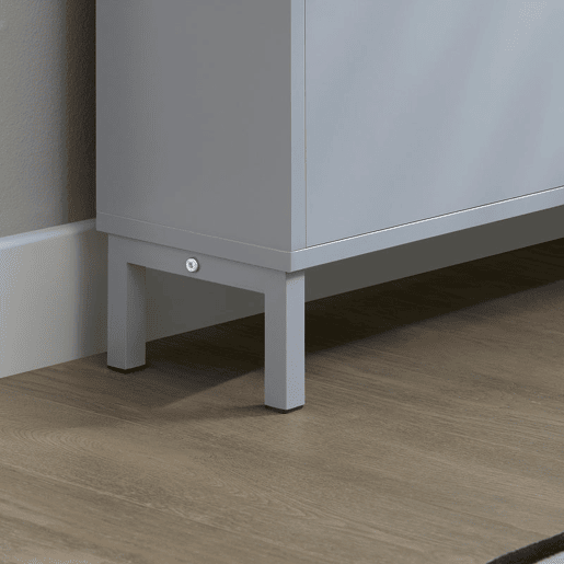 SoBuy FSR151-HG Sapateira estreita com 2 abas Cinzento