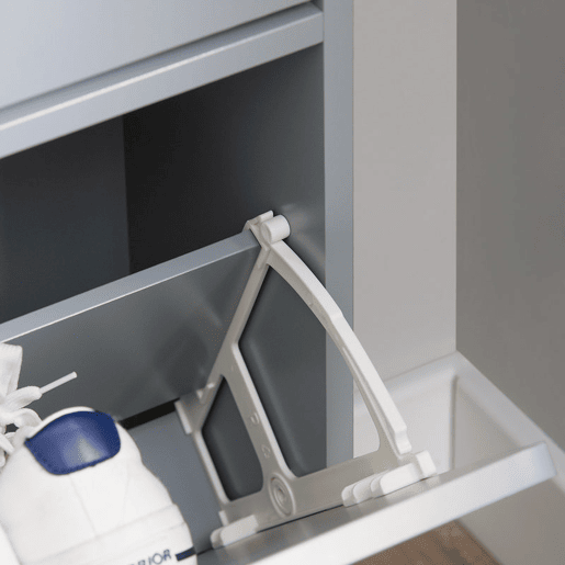 SoBuy FSR151-HG Sapateira estreita com 2 abas Cinzento