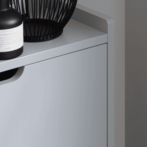 SoBuy FSR151-HG Sapateira estreita com 2 abas Cinzento