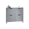 SoBuy FSR100-HG Sapateira estreita com 4 abas Cinzento