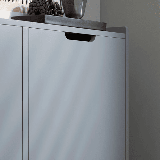 SoBuy FSR100-HG Sapateira estreita com 4 abas Cinzento