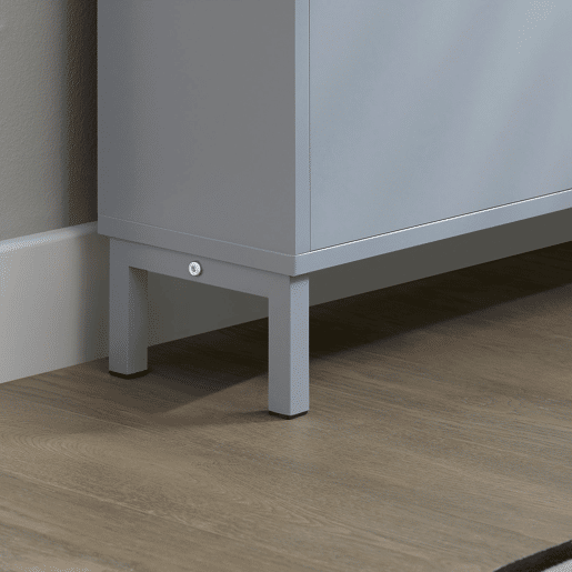 SoBuy FSR100-HG Sapateira estreita com 4 abas Cinzento