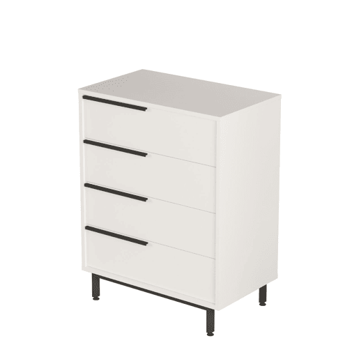 Cómoda OCEAN, num estilo moderno, mede 95x75x45 cm e tem 4 gavetas