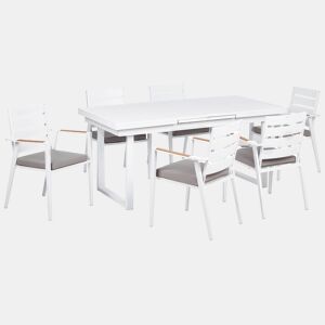 Conjunto refeição jardim 6 lugares em alumínio cinzento 180240 cm VALCANETTOTAVIANO