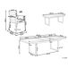 Beliani Conjunto de comedor VALCANETTO/TAVIANO Beliani Conjunto de comedor VALCANETTO/TAVIANO Blanco/ Gris