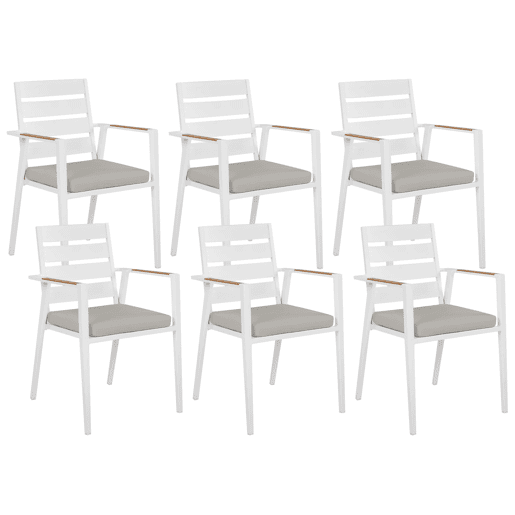 Conjunto refeição jardim 6 lugares em alumínio cinzento 180240 cm VALCANETTOTAVIANO Conjunto refeição jardim 6 lugares em alumínio cinzento 180240 cm VALCANETTOTAVIANO