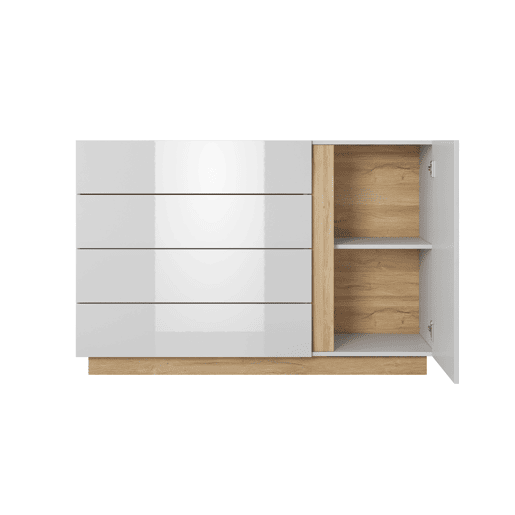 ARCADE cómoda com um estilo moderno, medindo 91x139x40 cm