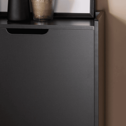SoBuy FSR151-H-SCH Sapateira estreita com 3 abas Preto