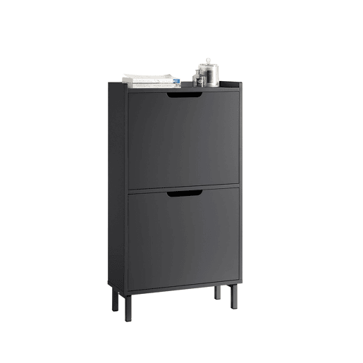 SoBuy FSR151-SCH Sapateira estreita com 2 abas Preto