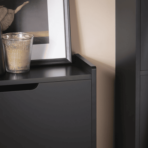 SoBuy FSR151-SCH Sapateira estreita com 2 abas Preto